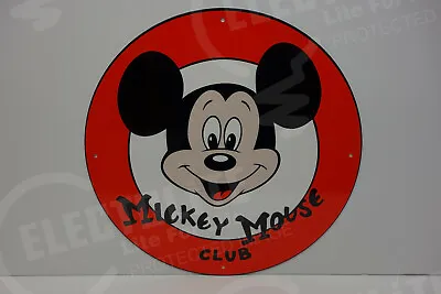  Mickey Mouse Club Medallion Steel Enamel Sign -Walt Disney Classic- COLORFUL! • $185