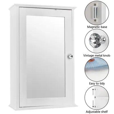 3 Tier Bathroom Wall Mount Medicine Cabinet W/Adjustable Shelves & Single Mirror • $38.90