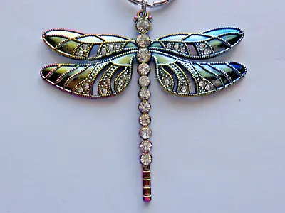 Dragonfly Rhinestones Crystal Beads Sun Catcher Car Rear View Mirror Mobile • £5.69