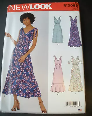 New Look Pattern R10088 6617 Summer Maxi Dress Flounce Hem Sz 10-22 UNCUT • $5.99