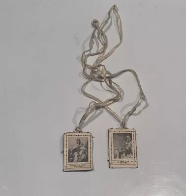 Vintage Catholic Scapular Medals  St Simon And Our Lady Mt Carmel • $12.99