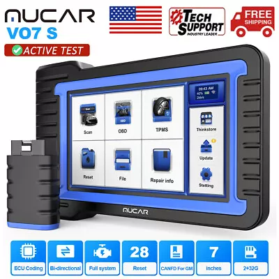 2024 MUCAR VO7S Bidirectional Car Diagnostic Scanner Tool Key Coding CANFD OBD2 • $332