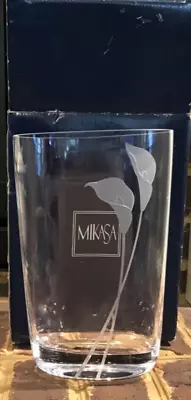 Mikasa CALLA LILY 9  Oval Vase - Frosted Cut Lilies - NEW • $28