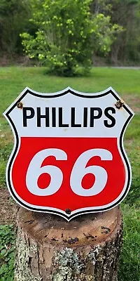 Phillips 66 Motor Oil Vintage Gas Pump Porcelain Sign • $60