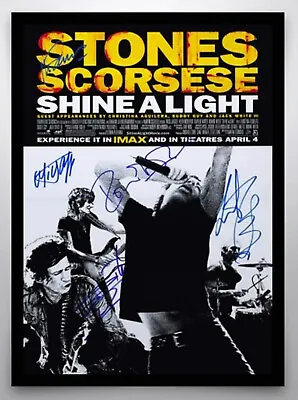 ROLLING STONES Hand Signed Poster With COA • $1499