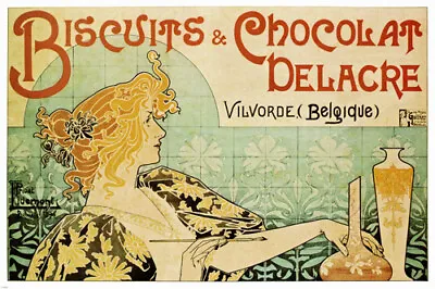 VINTAGE 1900'S FRENCH ADVERTISEMENT POSTER Biscuit & Chocolat Delacre 20x30-SW0 • $9.99