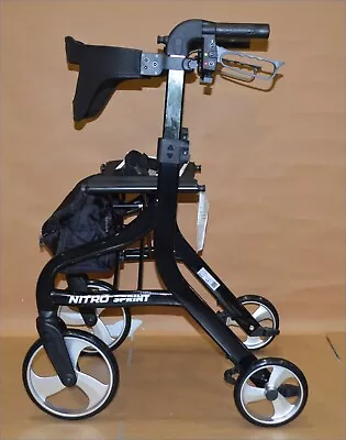 Drive Medical Nitro Sprint Foldable Rollator Walker W/Seat - Tall Height - Black • $190