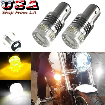 2pcs 1157 White Amber Switchback LED Turn Signal Light Bulb For Motorcycle • $29.99