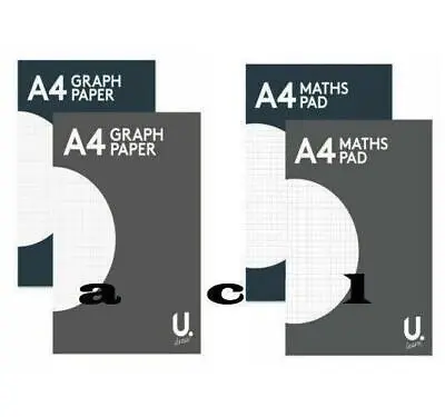 QUALITY A4 MATHS PAD SQUARED Or GRAPH PAPER Notepad 80 Page Grid School Homework • £3.79