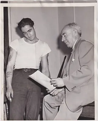HEAVILY TATTOOED MURDER SUSPECT  Lawrence Marshall * VINTAGE 1948 TATTOO Photo • $86