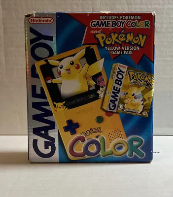 Nintendo Game Boy Color Pokemon Pikachu Yellow Handheld Console Complete In Box! • $900