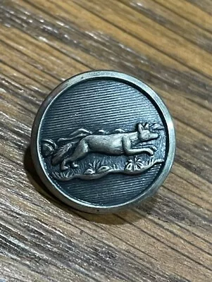 ANTIQUE VINTAGE PICTURE BUTTON FRANCE 10 SPORTING HUNT  DOG FOX  3/8 Inch Pewter • $9.50