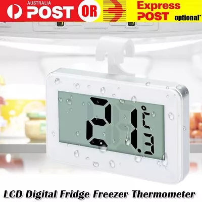 LCD Digital Fridge Freezer Thermometer Cooking Kitchen Hook Magnet Waterproof AU • $7.95