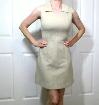 Vintage TeJo Dress Gold & Ivory Glitter Business Office Career To Party Size S • $27.97