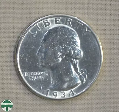 1934-d Washington Quarter - About Uncirculated Details - Cleaned • $10.50