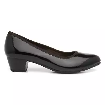 Jana Softline Womens Shoes Black Adults Ladies Court Wide-Fit SIZE • £29.99