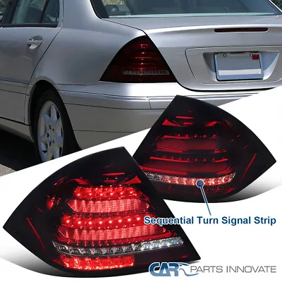 Fits 01-04 Mercede Benz C-Class W203 Red/Smoke LED Sequential Signal Tail Lights • $186.86