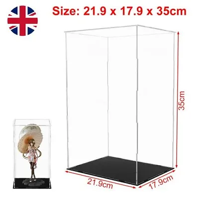Large Acrylic Display Case Dustproof Box Perspex Clear Collectibles Model UK • £15.19