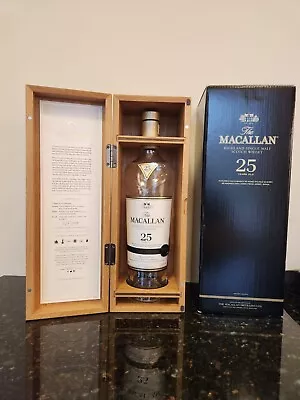 Macallan 25yr Scotch Empty Bottle Wooden Box Box Annual Release Mint Condition • $450