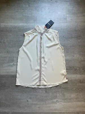 Maison Scotch Womens Sleeveless Shirt With Beading Size XS • $24.50