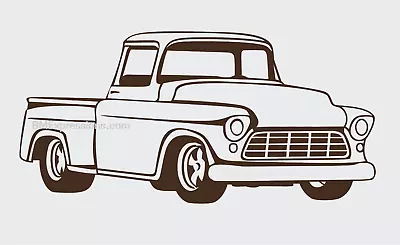 55-57 Chevy Truck Front-Side View Vinyl Decal Your Color Choice Sticker • $6.49