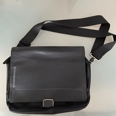 Mandarina Duck Leather Trimmed Canvas Messenger/ Laptop Bag.black. • $45