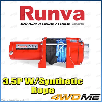 RUNVA 3.5P ATV 3500lbs 24V W/Dyneema Rope Cable Recovery Offroad 4WD Buggy Winch • $380