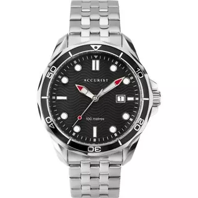 £49.81 • Buy Accurist Quartz Black Dial Stainless Steel Bracelet Mens Watch 7291
