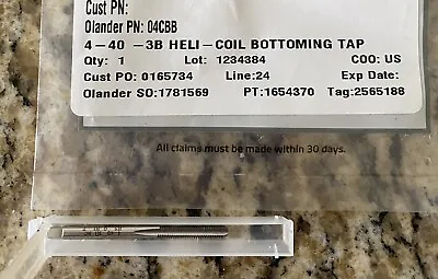 4-40 Helicoil Bottoming Tap 04CBB • $15