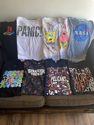 Lot Of 8 Men’s Women Shirts M L XL Mix Rock Gamer T-shirts Bulk Bundle Rare VTG • $45