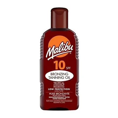 PACK OF 2 Malibu SPF 10 Low Sun Protection Bronzing Tanning Oil 200ml • £5