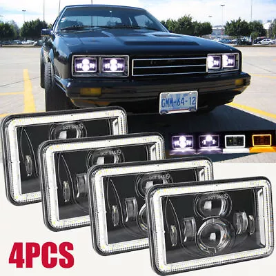 4x Newest 4x6  Inch LED Headlights Hi/Lo Beam Fit Ford Mustang 79-86 Thunderbird • $74.74
