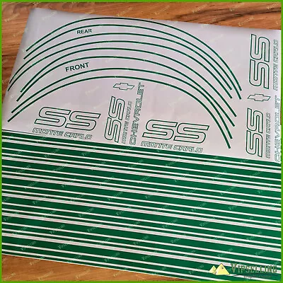 CHEVROLET Monte Carlo SS 1987 1988 Green Full Car Restoration Stripes Decals Set • $147.70