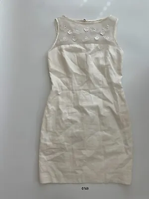 Compliance Alliance Size 4 Linen & Silk Dress Cream Vintage 1995 • $39.97