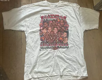 Vintage 1997 Chicago Bulls 5 Time Champions Nba T Shirt Xxl Jordan Pippen Rodman • $49.99