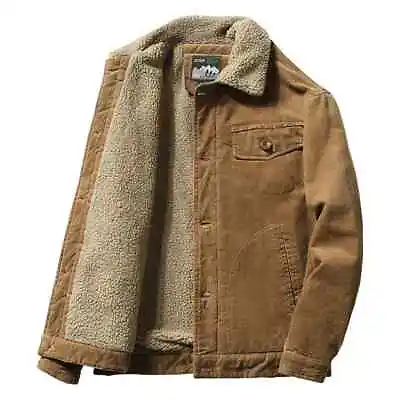 Fashion Men's Velvet Jackets Winter Autumn Warm Coats Casual Outwear Streetwear • $79.88