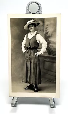 Antique RPPC Real Photo Studio Portrait Edwardian Era Young Woman PA • $15.10