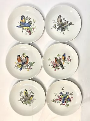 Vintage A K Kaiser West Germany Dessert Plates Hand Painted Birds & Flowers 7.5” • $46