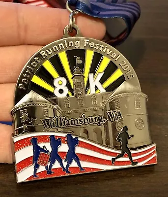 $24.95 • Buy 2015 Patriot Running Festival 8k Williamsburg Virginia VA Run Finisher Medal