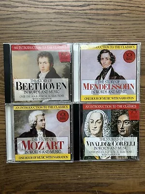 4CD’s-Story Of Mozart Beethoven MendelssohnVivaldi /Corelli In Words & Music • $20