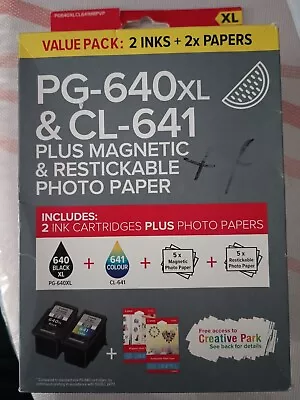 Genuine Canon PG-640XL & CL-641 Plus Magnetic & Restikable Photo Paper Pack • $55