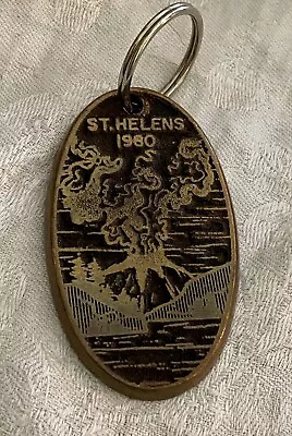 Souvenir Of Mt St Helens 1980 Volcanic Eruption Keychain In Heavy Molded Brass • $14.40