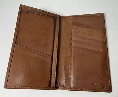 Bosca Burnishing Buffalo Mens Leather Checkbook Wallet Billfold Tan Brown Color • $70