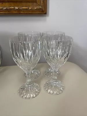 Mikasa Park Lane Crystal Water  Goblets - Wine Glasses Set (4) 6 3/4” EUC *pp2 • $59.78