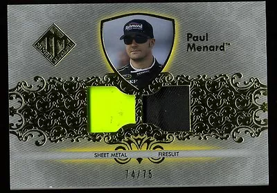 PAUL MENARD  2012 Press Pass Total Memorabilia Firesuit Sheet Metal  /75 • $19.99