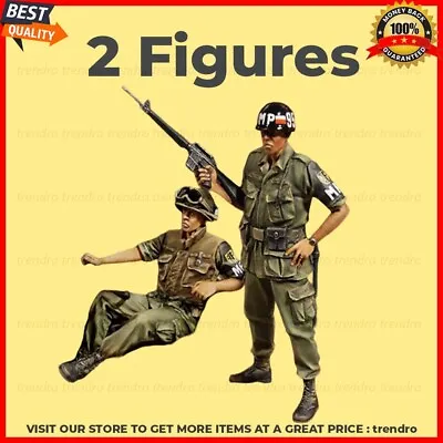 1/35 Resin Figure Model Kit US Soldiers Vietnam War Military Police MP Unpainted • £23.96