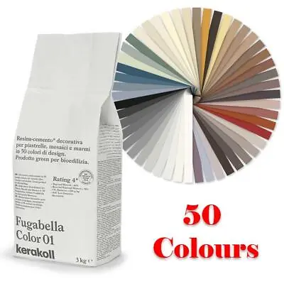 Kerakoll Fugabella Color Tile Grout 3kg Flexible Resin Cement 50 Colours • £19.99