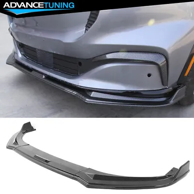 Fits 21-23 Ford Mustang Mach-E 3PCS Carbon Fiber Print Front Bumper Lip Splitter • $62.99