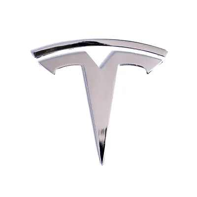 Chrome T Logo Car Front Hood Emblem Nameplate For Tesla Model 3 Model Y Model S • $14.23