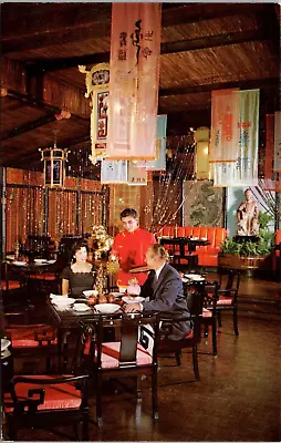 Dallas Texas TX Sheraton Hotel Interior Macao Ports O Call Restaurant  Postcard • $3.99